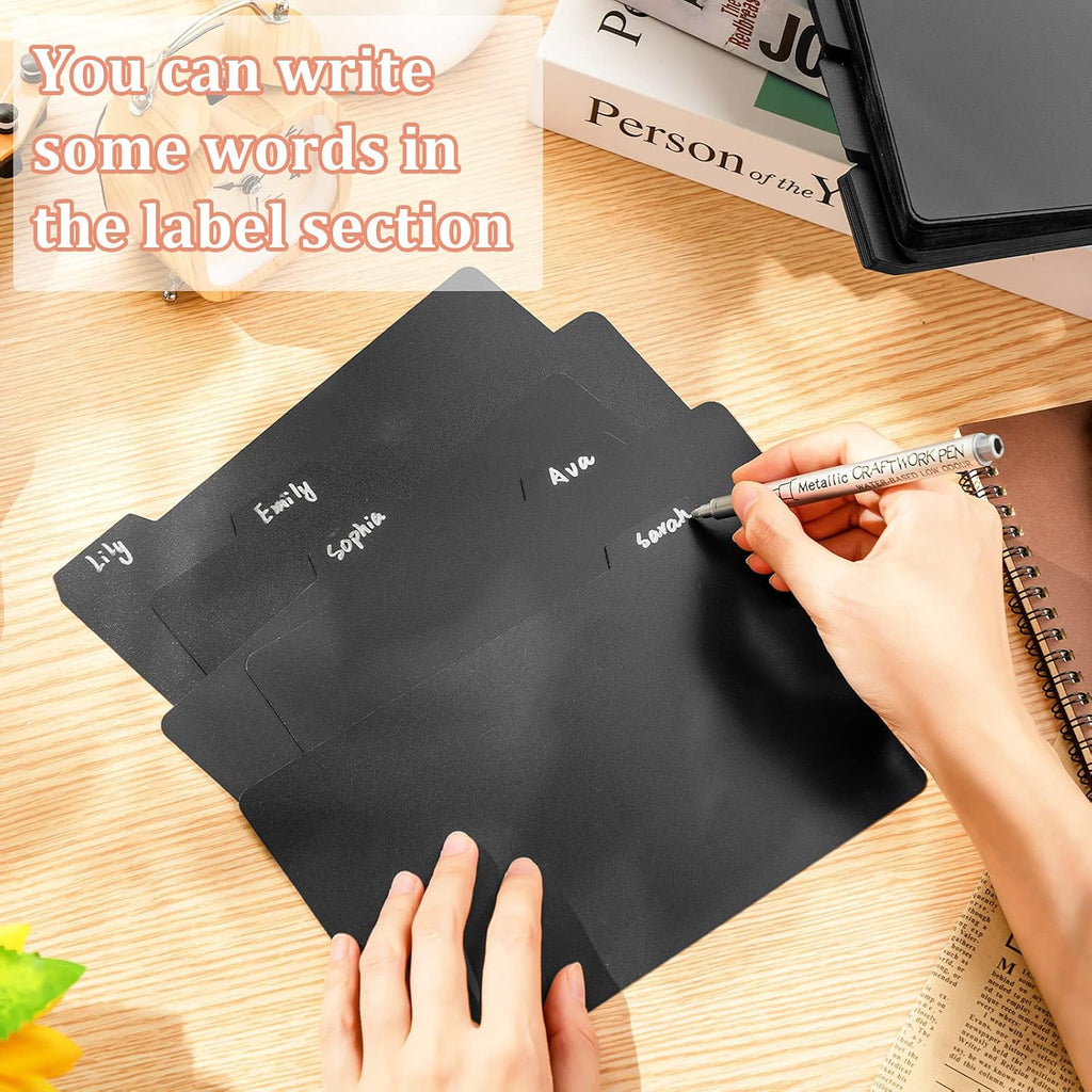50 Pcs Index Card Dividers 5 x 8 Inch Index Card Dividers with Cards Guides with 2 Pcs A-Z Alphabet Number Stickers