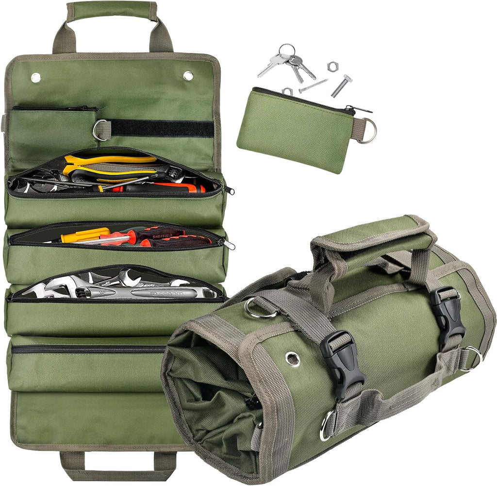 Tool Bag Organizer Roll Up: Gifts for Men Fathers Day Dad Gifts for Him Boyfriend Husband Birthday Portable