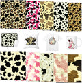Pink Cow Print Sublimation ink Transfer Sheets,10 Pcs 12x10in | Cowhide patterned sublimation