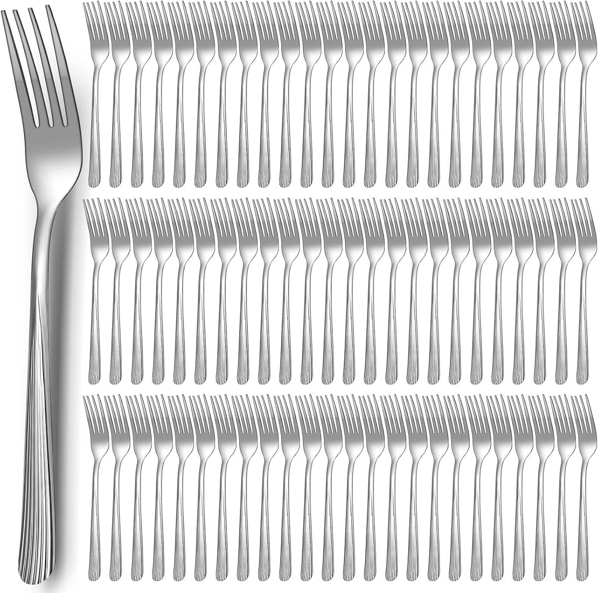100 Pcs Stainless Steel Dinner Forks Bulk 6.9 Inches Metal Forks