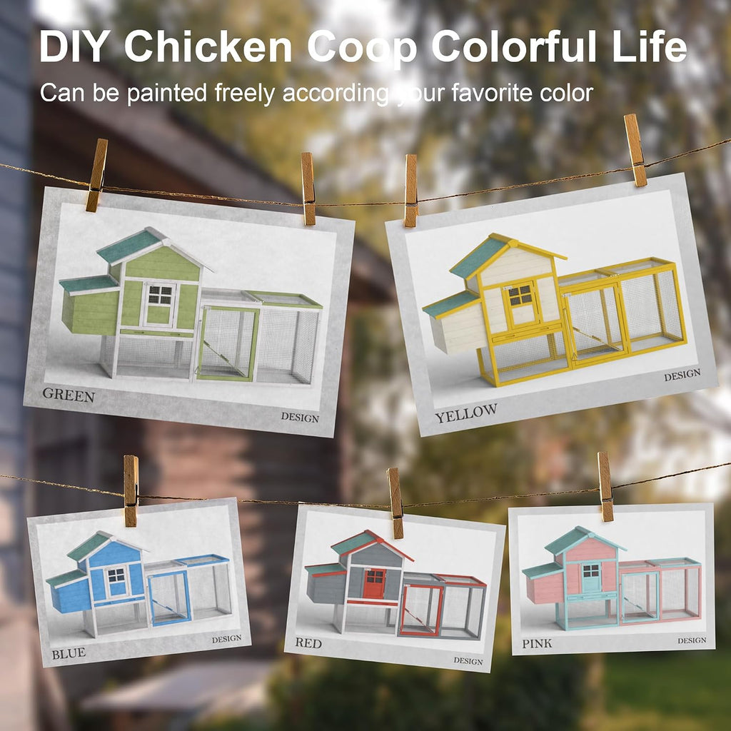 Outdoor Chicken Coop for 2-4 Chickens Wooden Hen House with Nesting Box