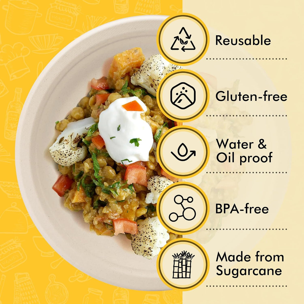 Compostable Paper Plates 10 Inch [150 Pack]