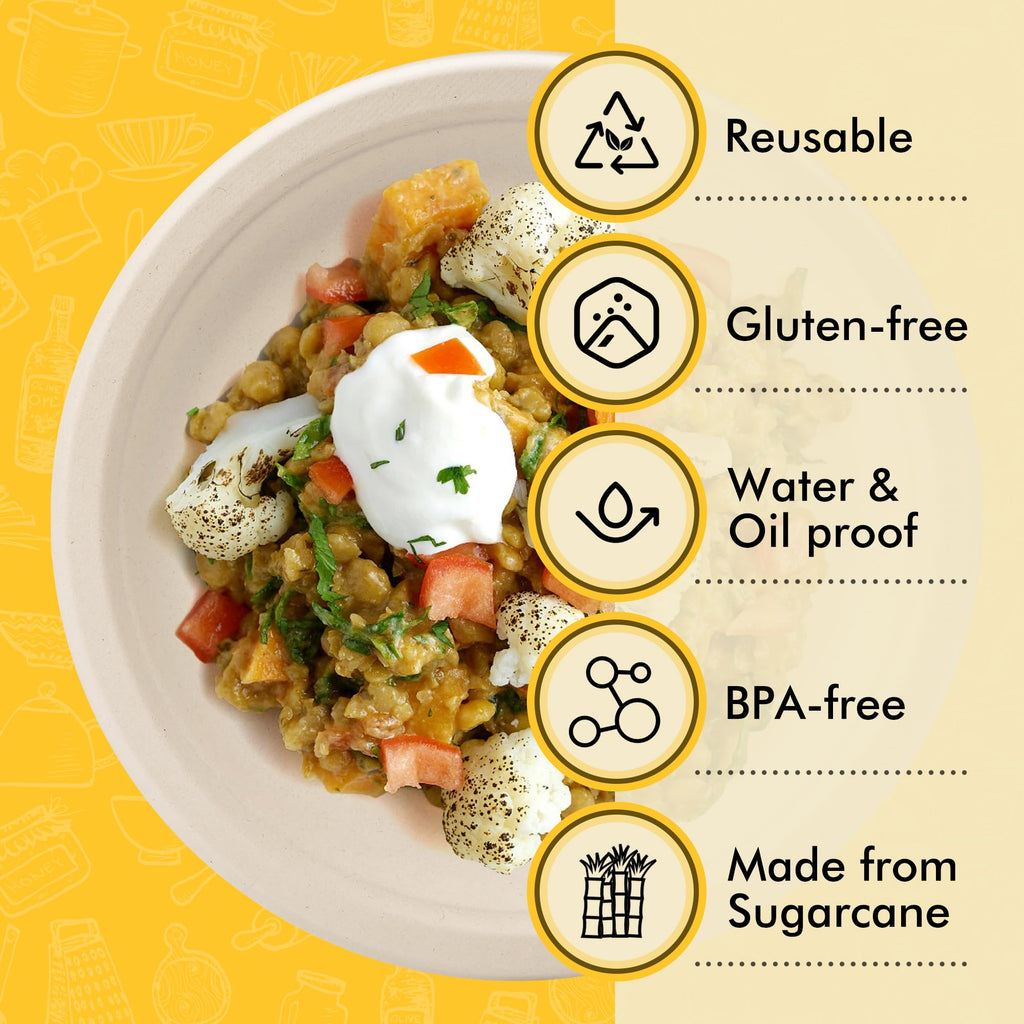 Compostable Paper Plates 9 Inch [125 Pack]