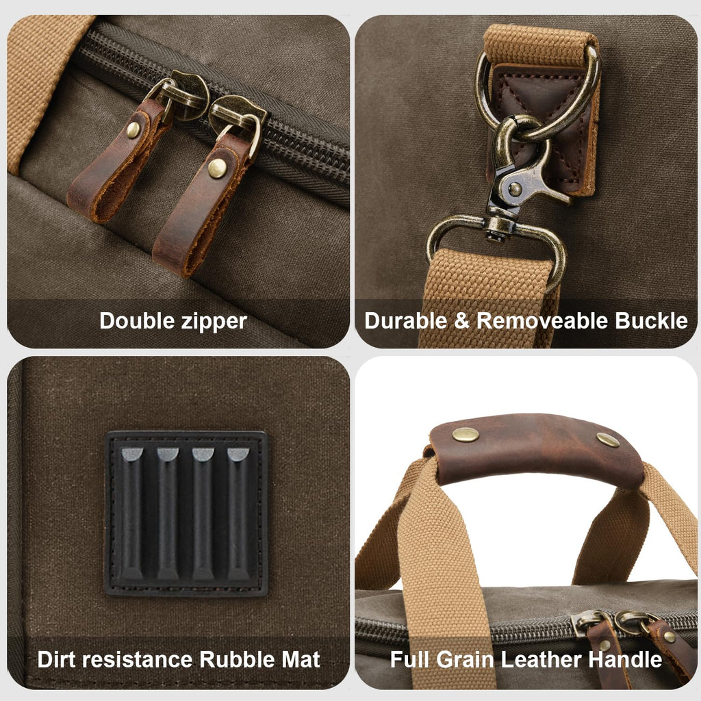Waxed Canvas Duffel Bag 50L, Army Green