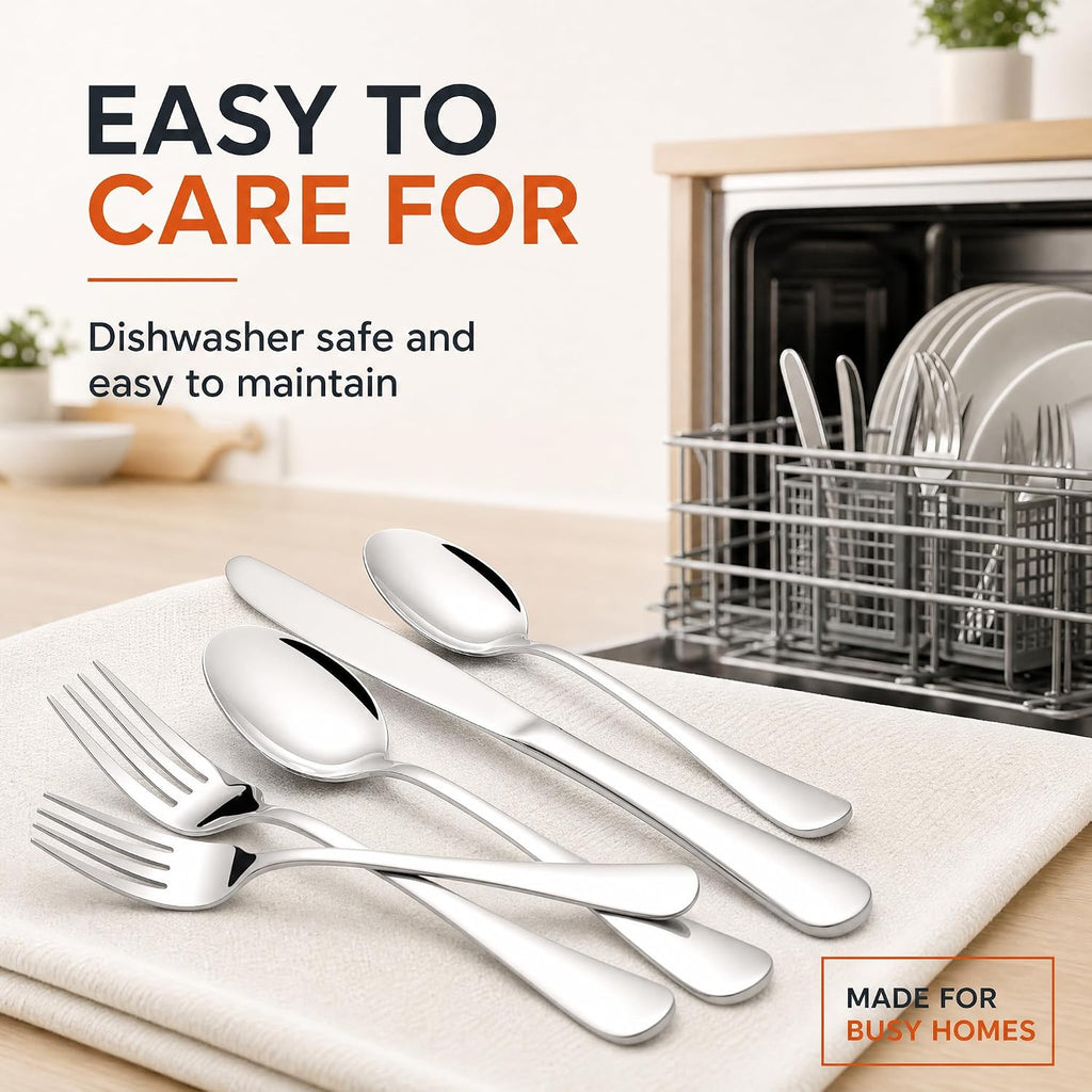 60 Piece Silverware Set for 12,Stainless Steel Flatware Set