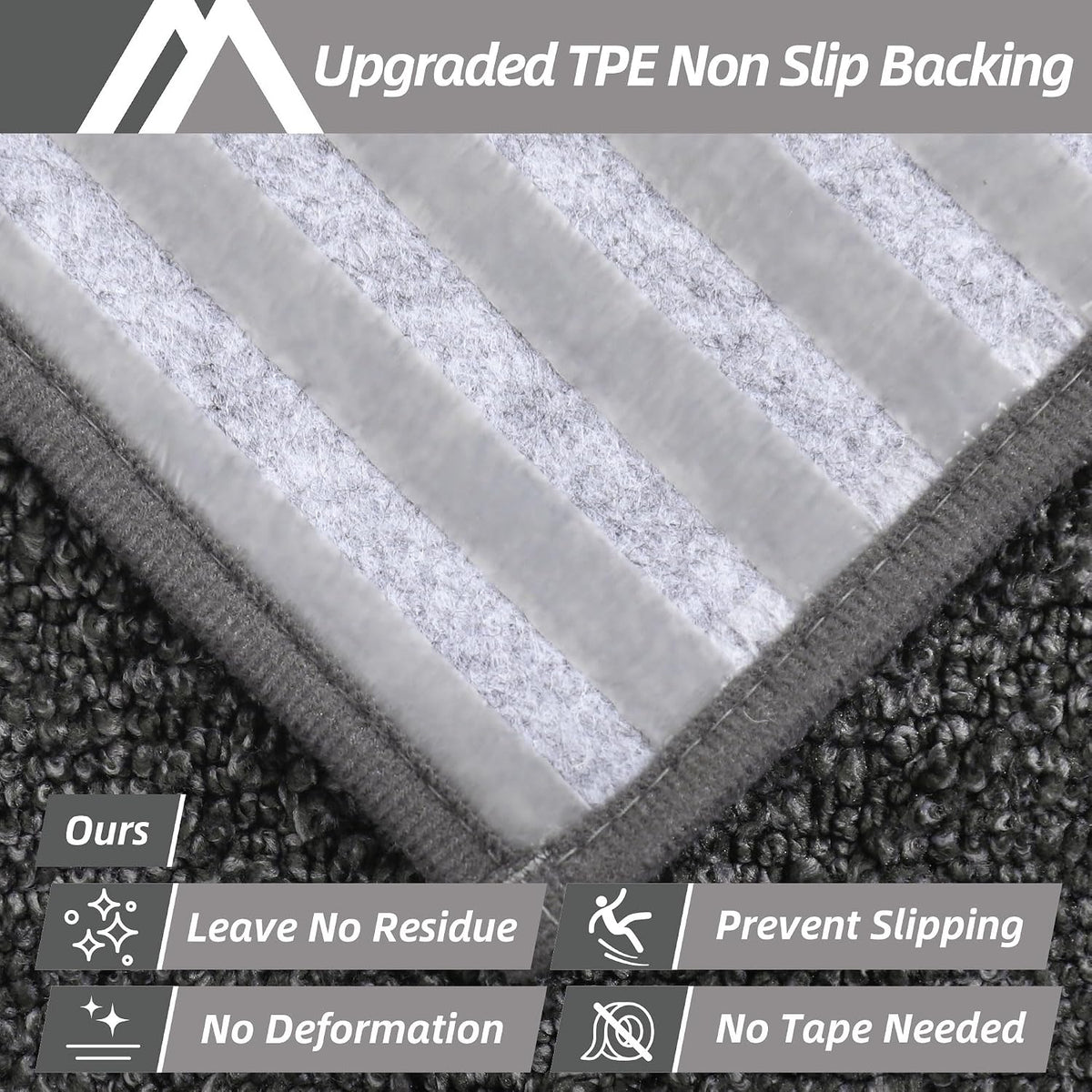 Edging Stair Treads Non-Slip Carpet Mat 28inX9in,4pc,Black