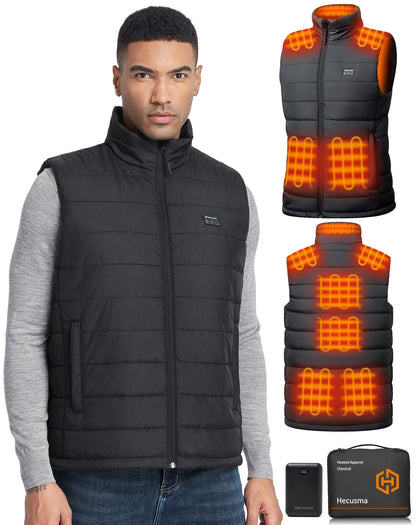 Heated Vest for Men with Battery Pack 16000mAh 7.4V Included, Warming Mens Heated Vest Rechargeable Lightweight-2XL