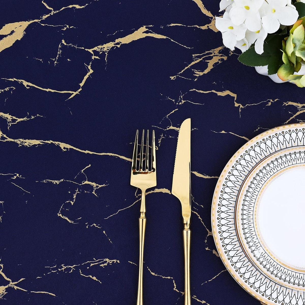 Round Fitted Vinyl Flannel Backed Tablecloth with Elastic Edge