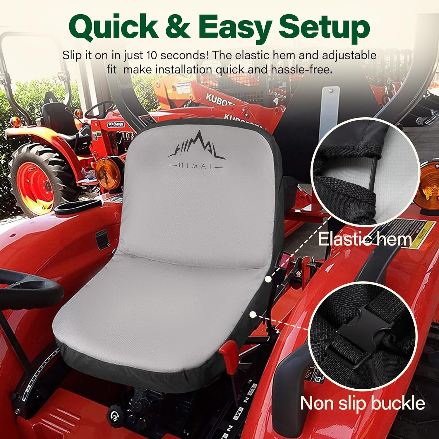 Himal Lawn Mower Seat Cover, Weatherproof Durable Tractor Seat Cover Gray S | Compatible with John Deere, Craftsman