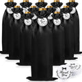 12 Pcs Black Satin Wine Gift Bags, Gift Giving