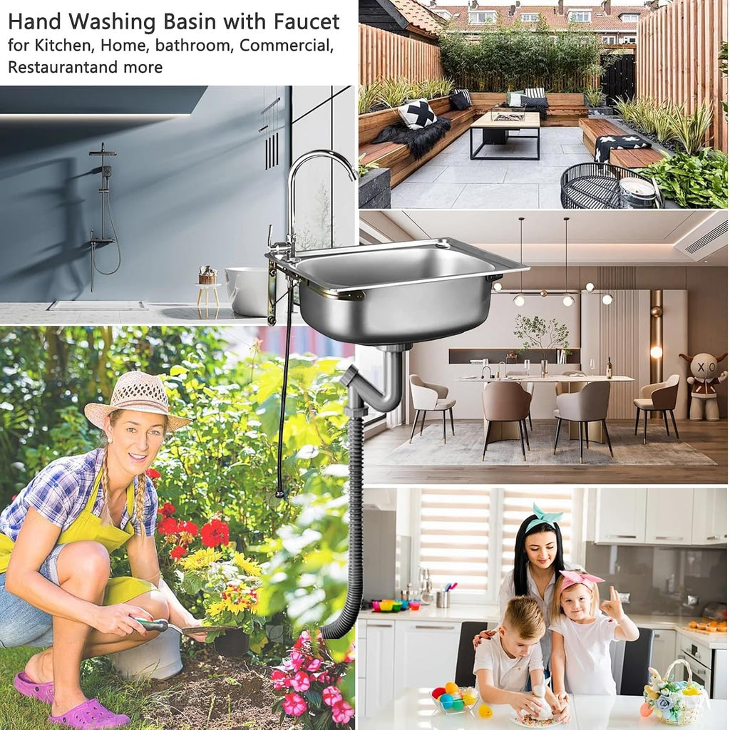 Stainless Steel Sink Wall Mount Commercial Hand Washing Station
