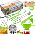 Canning Supplies - USA Assembled & Certified Food Grade Stainless Steel Starter Set Canning Kit for Beginners - Wide