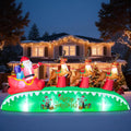 12FT Long Christmas Inflatables Outdoor Decorations | Giant Blow Up Yard Decorations Santa Sleigh and Reindeer with