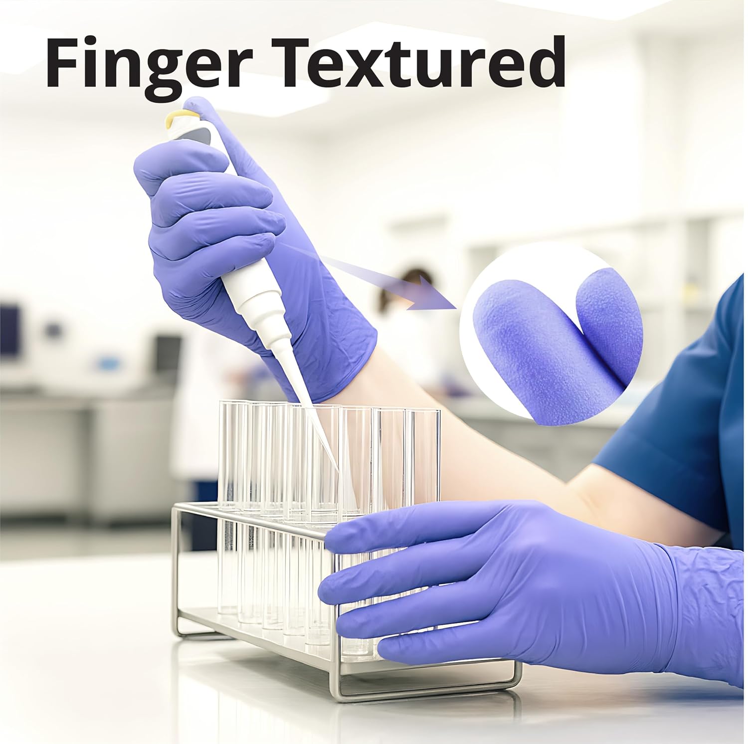 Disposable Nitrile Exam Gloves, 3mil, Large, Box of 100, Violet Nitrile Gloves Disposable Latex Free for Medical