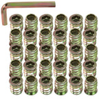 Moicstiy 20 Pcs 3/8"-16x 20mm Threaded Inserts for Wood