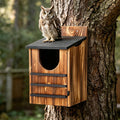 Owl House for Outside, Wooden Owl Nesting Box for Barn Owl Screech Owl