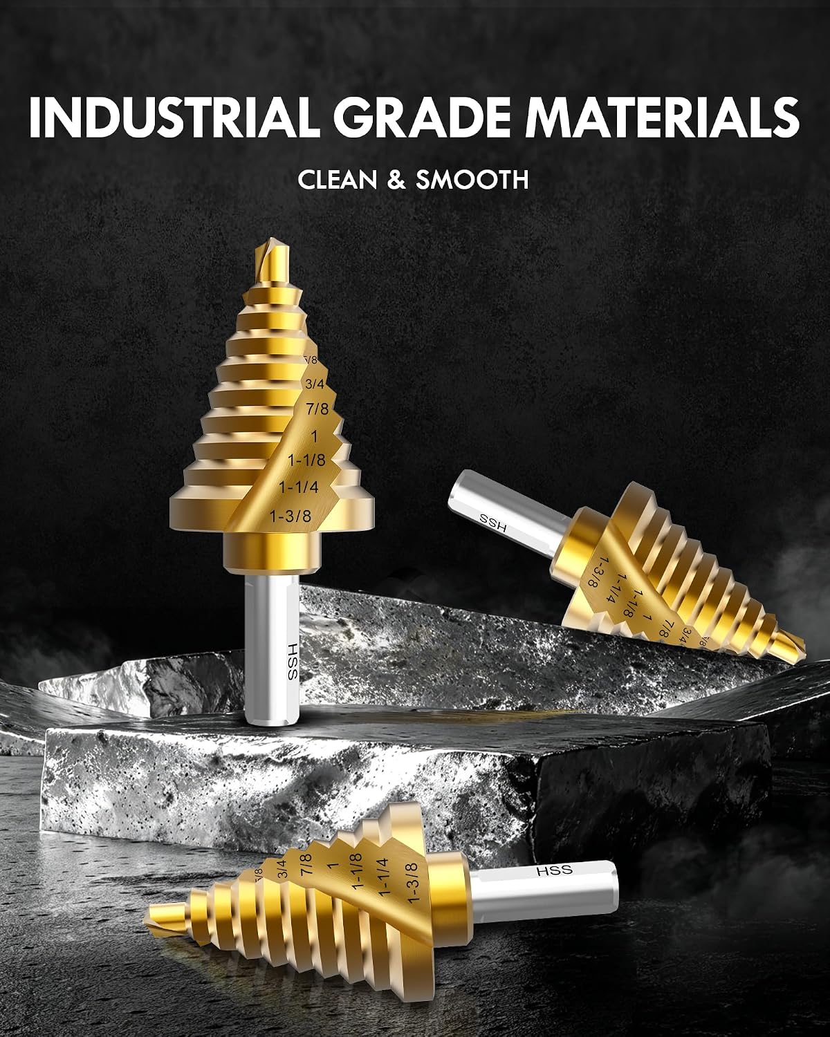 3/16" to 1-3/8" HSS Step Drill Bit Set