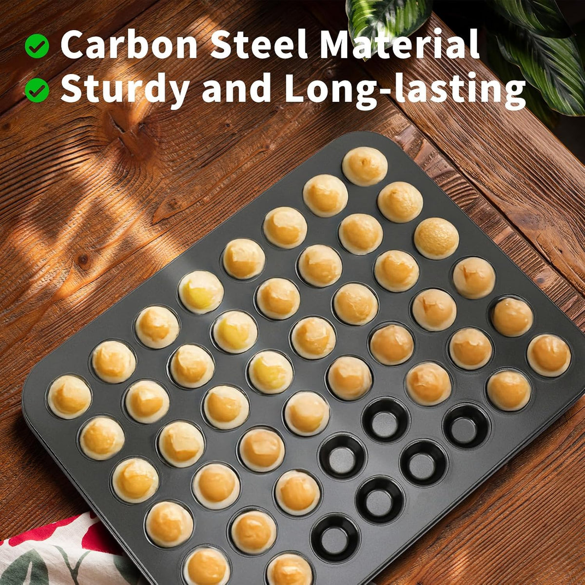 Mini Muffin Pan 48 Cups Nonstick, 1 Pack 48 Mini Small Tiny Cup Non Stick Muffin Baking Pan Tin Tray Carbon Steel