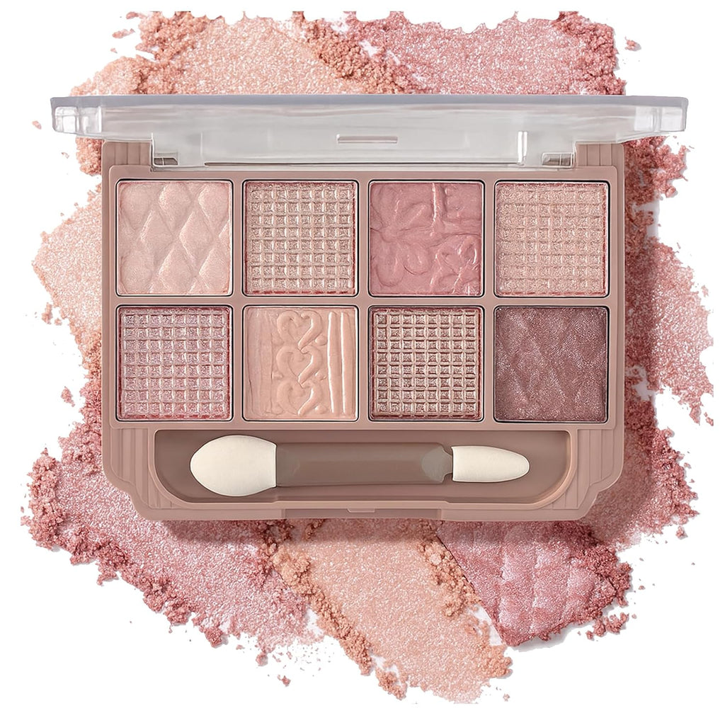 Brown and Pink Eyeshadow Palette Blendable Warm Shimmer Eyes Makeup Palette