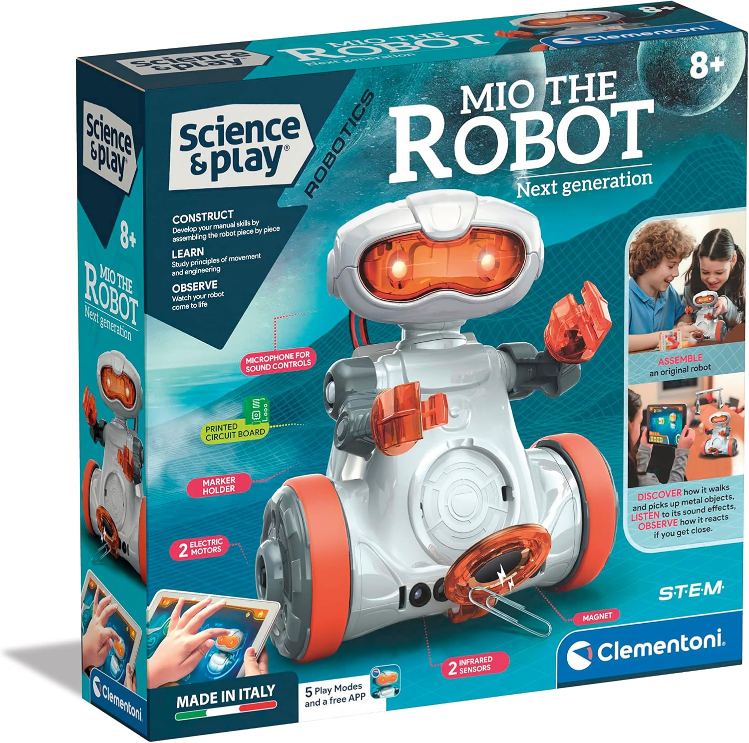 Science & Play Mio Robot: Interactive STEM Learning Robot with App, Obstacle Avoidance & Drawing Function (8+ Years)