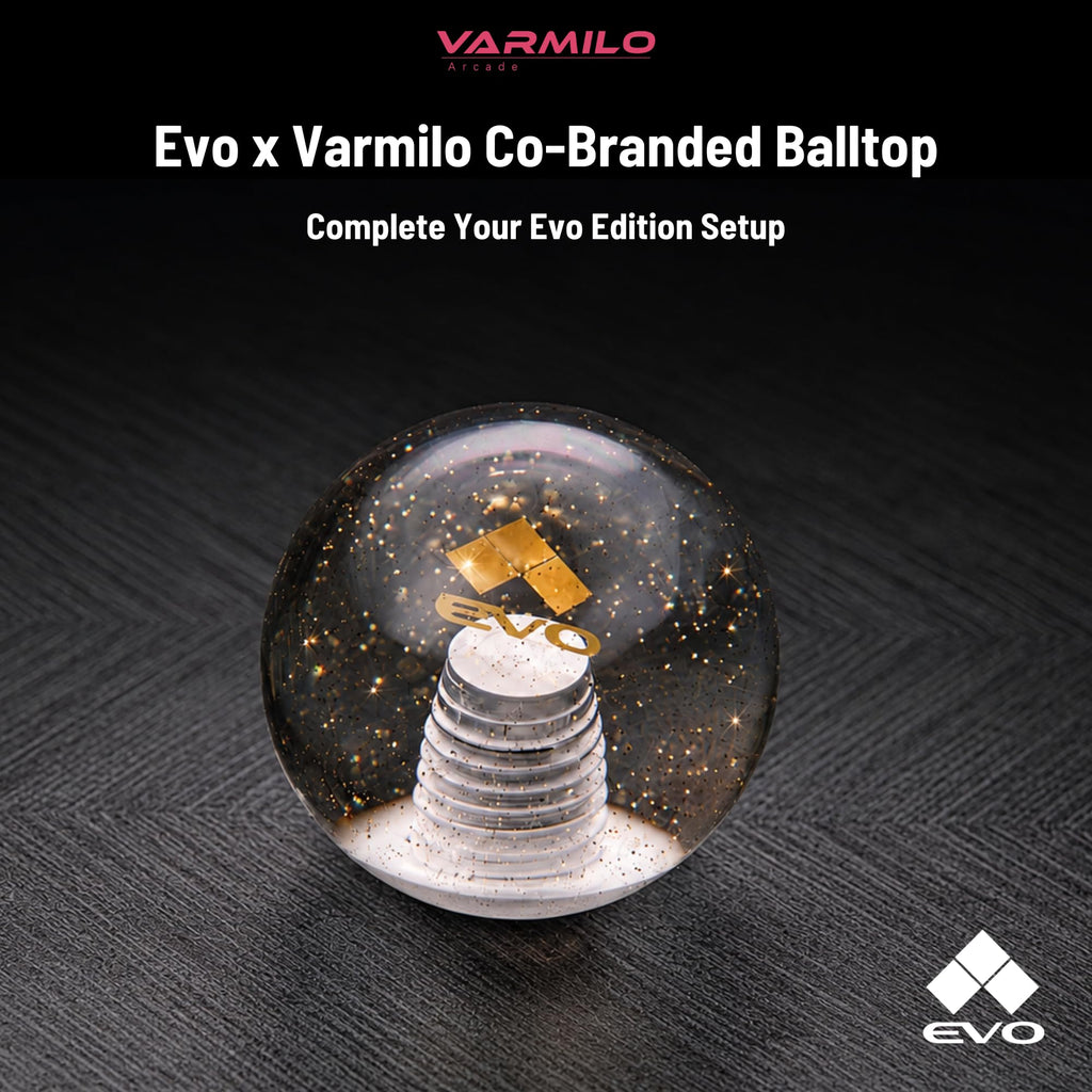 Evo x Varmilo Co-Branded Balltop, Translucent Joystick Balltop Replacement for Arcade Stick, Fight Stick Controller