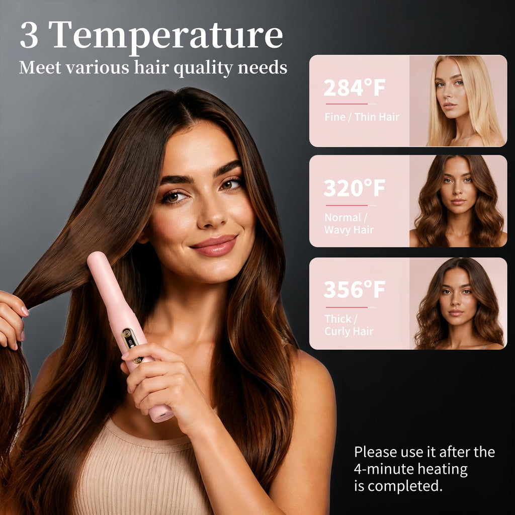 Cordless Hair Straightener and Curler 2 in 1