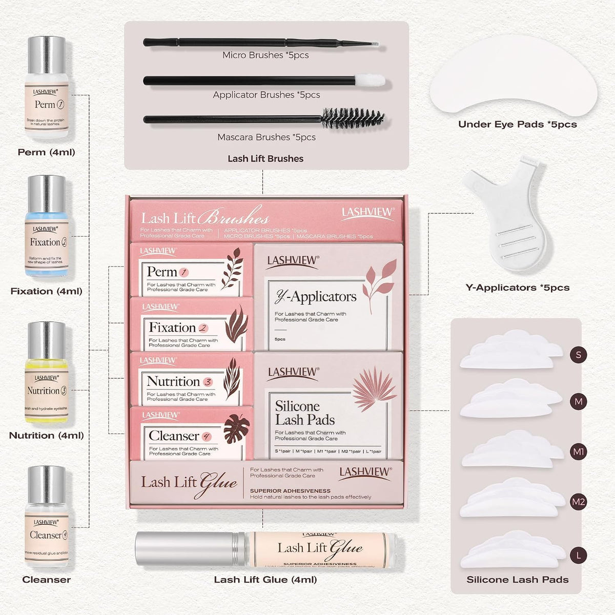 Lash Lift Kit, Eyelash Perm Kit, Professional Eyelash Curling Lash Extension Set,Lash Curling, Semi-Permanent Curling