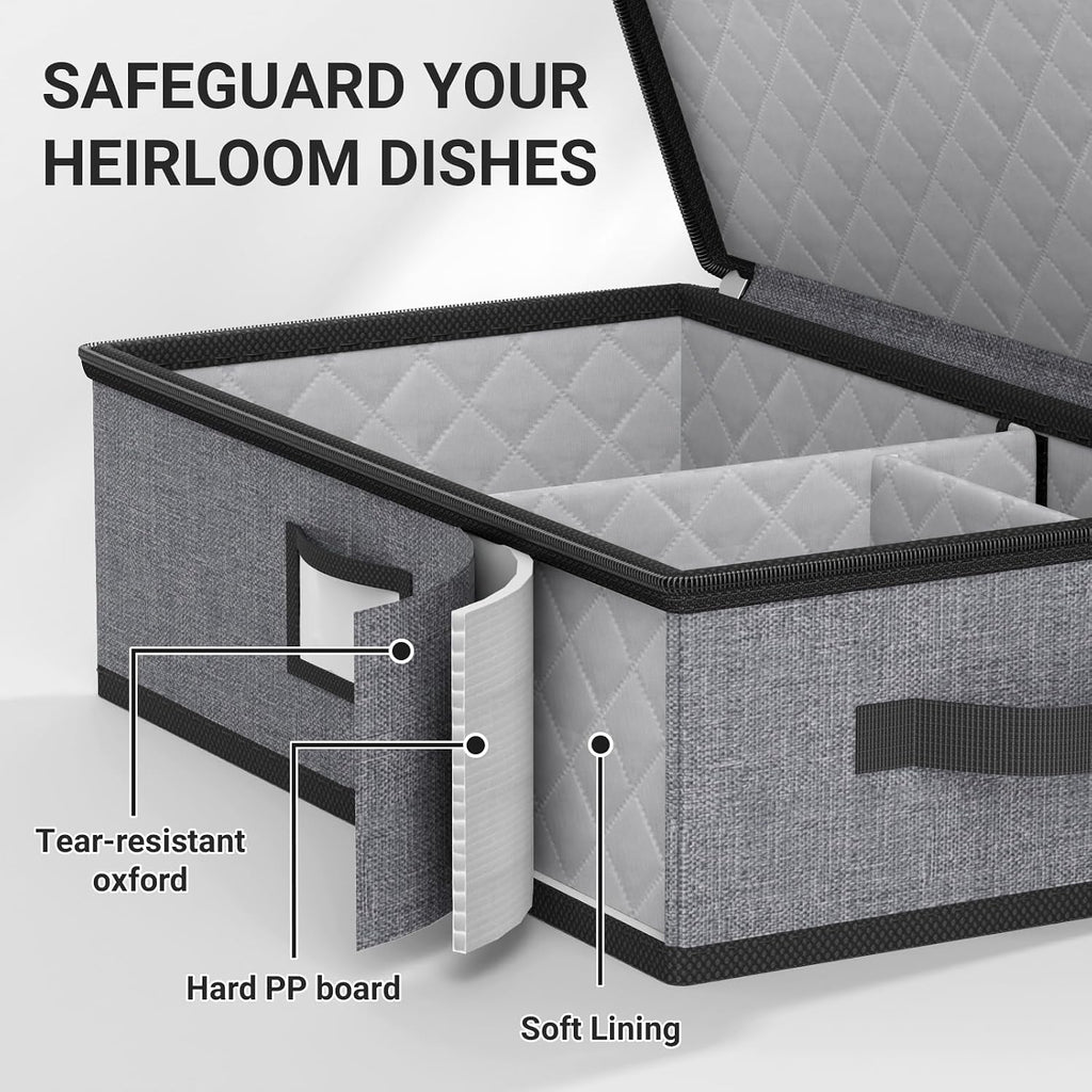 Large Capacity China Storage Containers Hard Shell Plate Storage Containers, Kitchen Packing Moving Boxes for Dishes