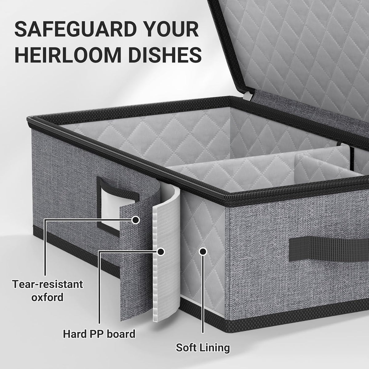 Large Capacity China Storage Containers Hard Shell Plate Storage Containers, Kitchen Packing Moving Boxes for Dishes
