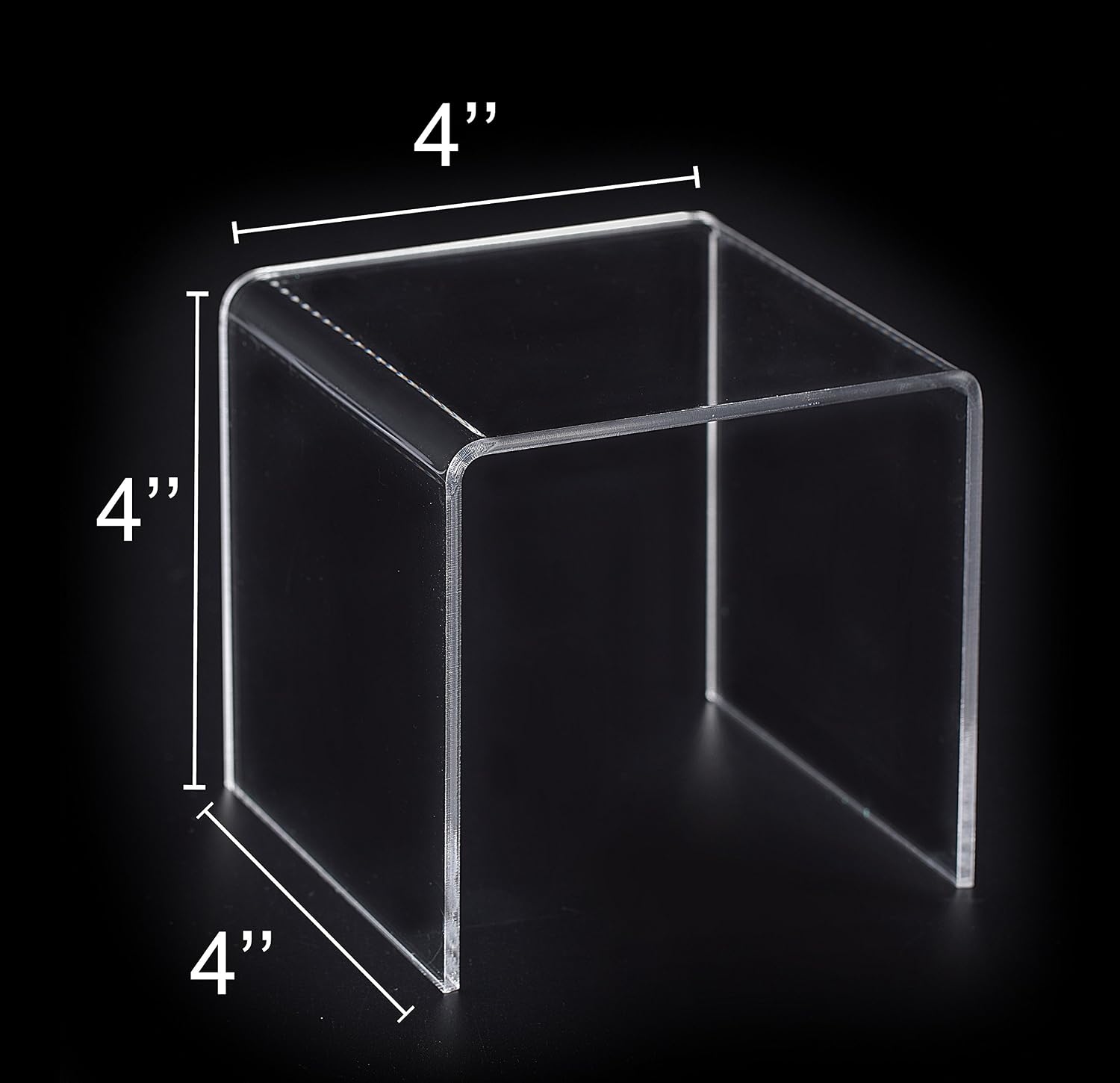 8 PC 4'' Clear Acrylic Risers,Retail Display Risers Shelf | Showcase Fixtures for Jewelry, Display Stand for Amiibo