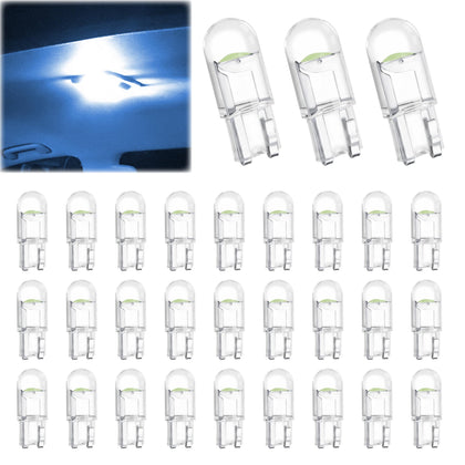 30 PCS Car 194 LED Bulbs, 168 2825 W5W T10 LED Bulb (Ice Blue)