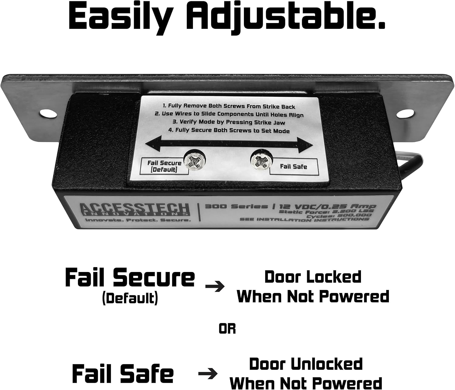 Heavy Duty Electric Strike Door Lock ANSI Standard Access Control System | 2,200+ LBS | Fail-Secure/Fail-Safe