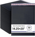 Black Bubble Mailers 14.25x20, Self Seal Poly Padded Envelopes #7, 50 Pack