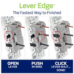 Leviton Lever Edge 15 Amp Single Pole Rocker Switch, 10-Pack, E5601-MW, White