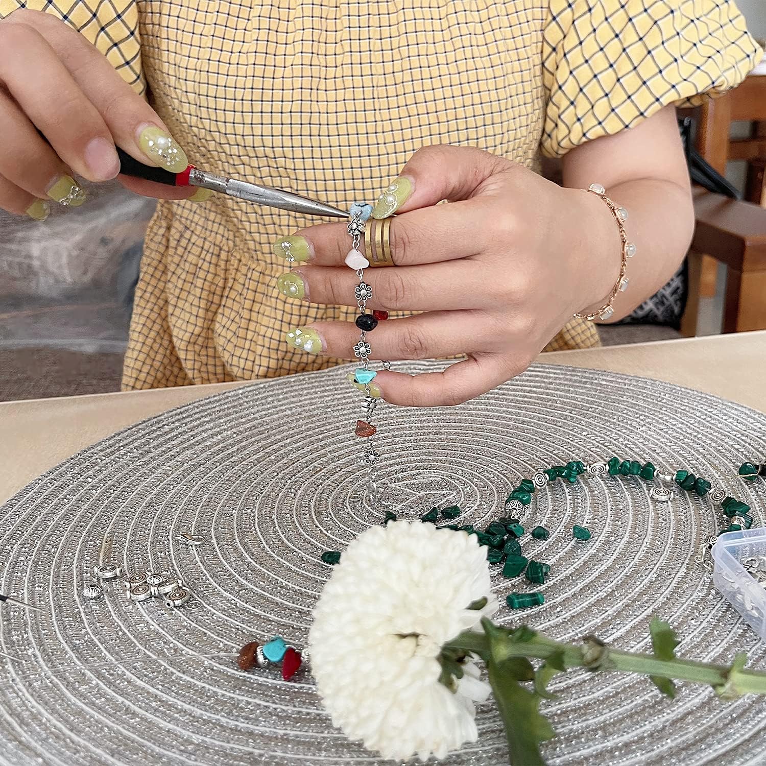 Jewelry Making Supplies Kit - 1587 PCS Beads, Crystal Beads, Jewelry Pliers, Beading Wire, Earring Hooks, Rings