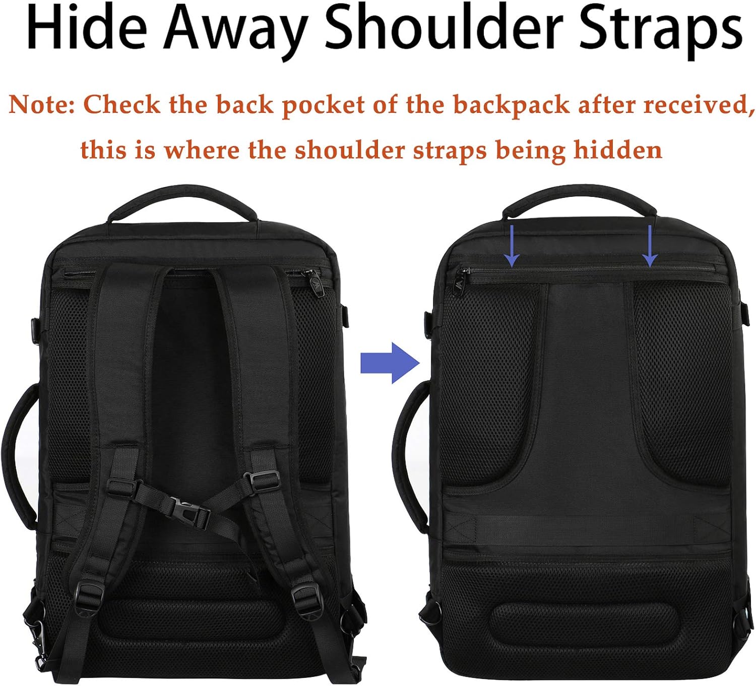 Carry on Backpack, Extra Large Travel Backpack Expandable Airplane Approved Weekender Bag for Men and Women, Water