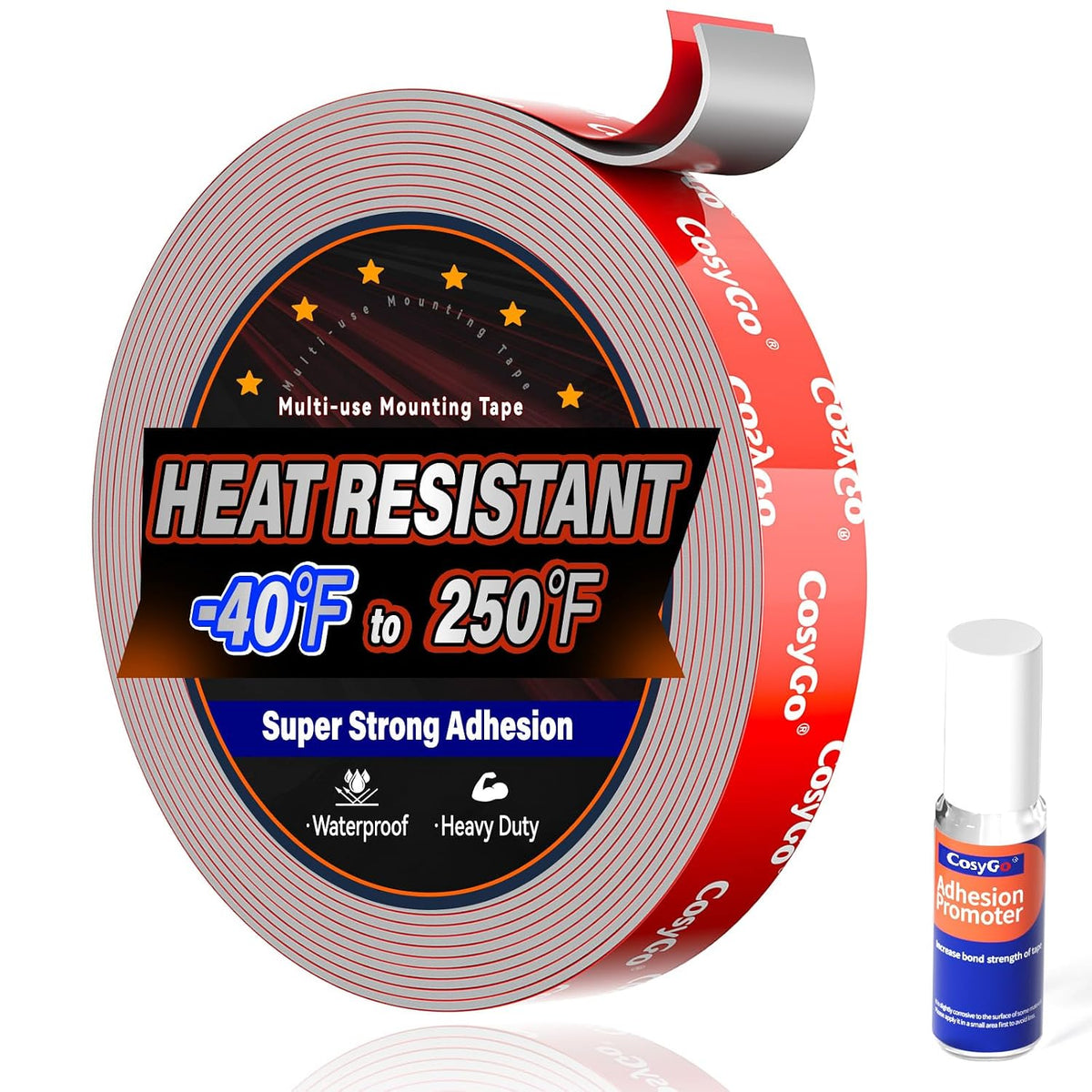 Double Sided Tape Heavy Duty, Permanent Bond Heat Resistant 0.5In