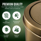 Gold Bathroom Trash Can with Lid | 5L Garbage Can | Small Trash Can