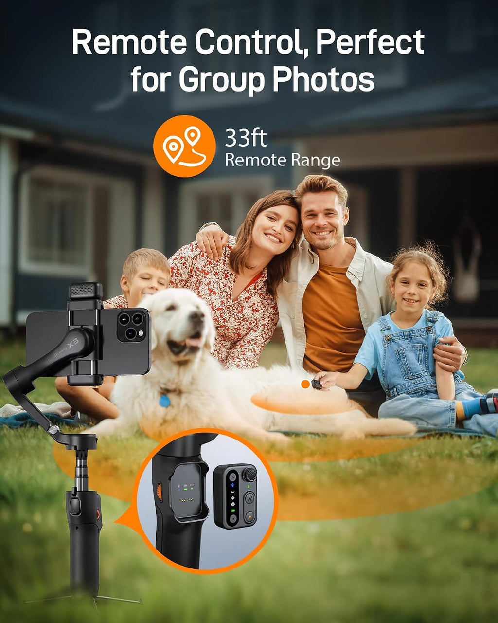 iSteady X3 3-Axis Gimbal Stabilizer for iPhone & Android, Black | Detachable Remote, iSteady 8.0 Anti-Shake, Tripod &