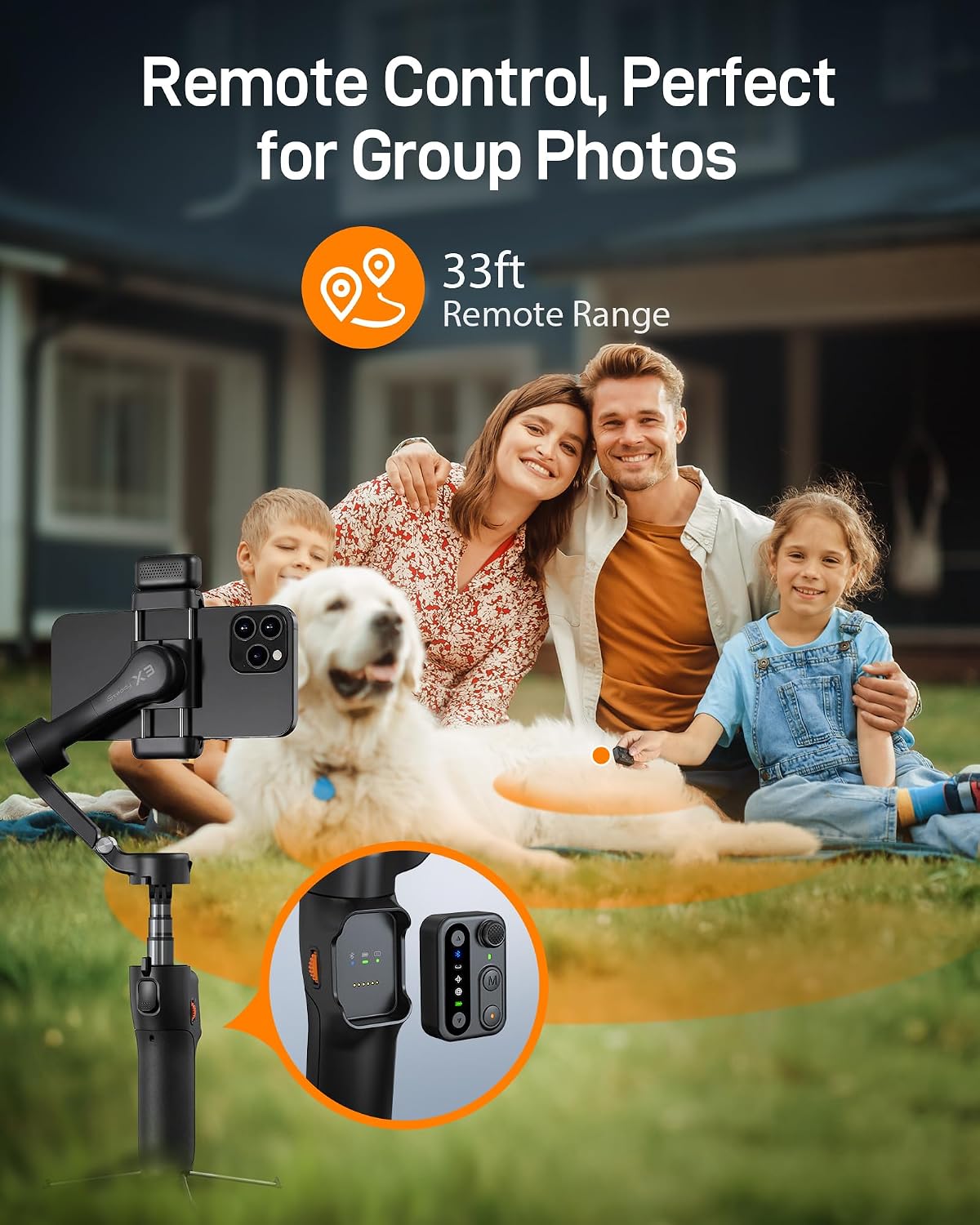 iSteady X3 3-Axis Gimbal Stabilizer for iPhone & Android, Black | Detachable Remote, iSteady 8.0 Anti-Shake, Tripod &