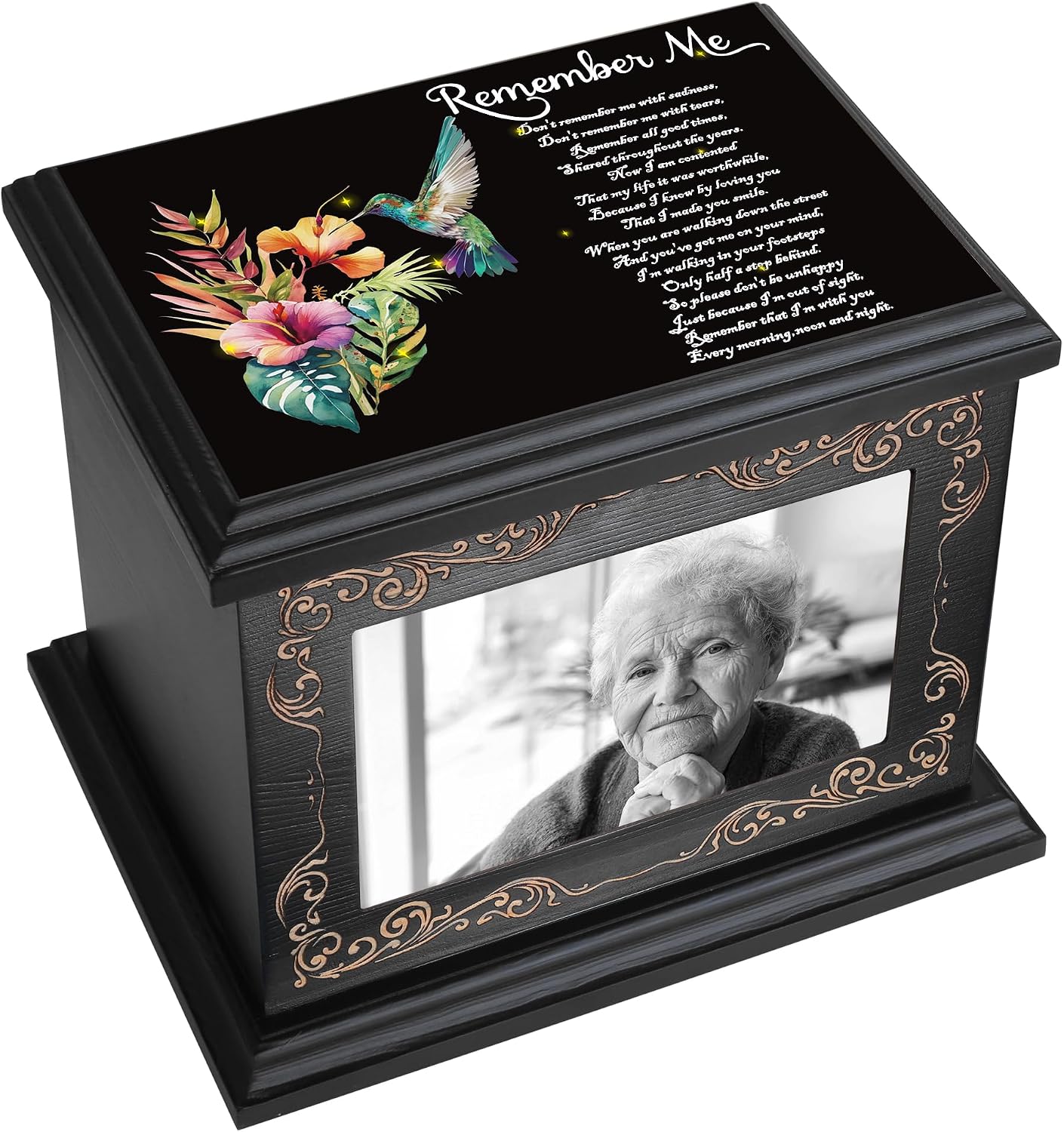 Cremation Urns for Human Ashes Adult Up to 200 IBS with Photo Frame