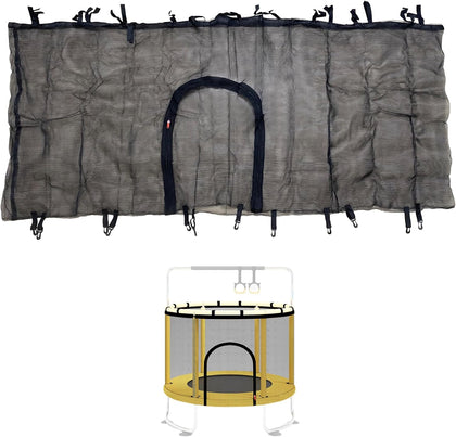 55" 60" Trampoline Replacement Net with Zipper and Hooks, Breathable and Tear Resistant, Trampoline Enclosure Net