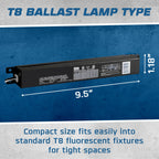 2 Lamp T8 Electronic Ballast, 120-277V, Instant Start