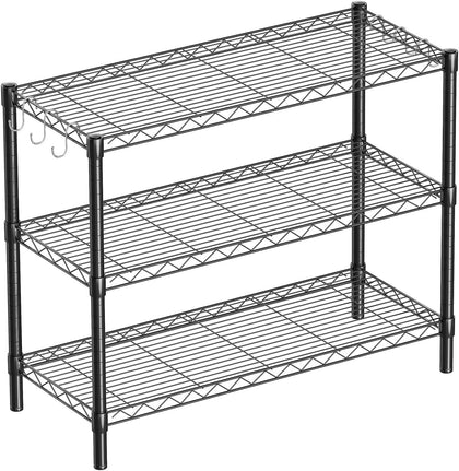 3-Shelf Adjustable Metal Shelf Wire Shelving Unit Storage Rack Display Shelf for