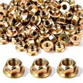 200 Pack 1/4"-20 Grade 8 Hex Flange Lock Nuts, Flange