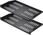 VEVOR 2PCS 1U Server Rack Shelf, Universal Vented Rack Mount Cantilever Tray for 19 inch Network Equipment Rack & Cabinet, 10" Deep Rack Mount Shelf, Weight Capacity 50 lbs Wall Mount Rack Shelf