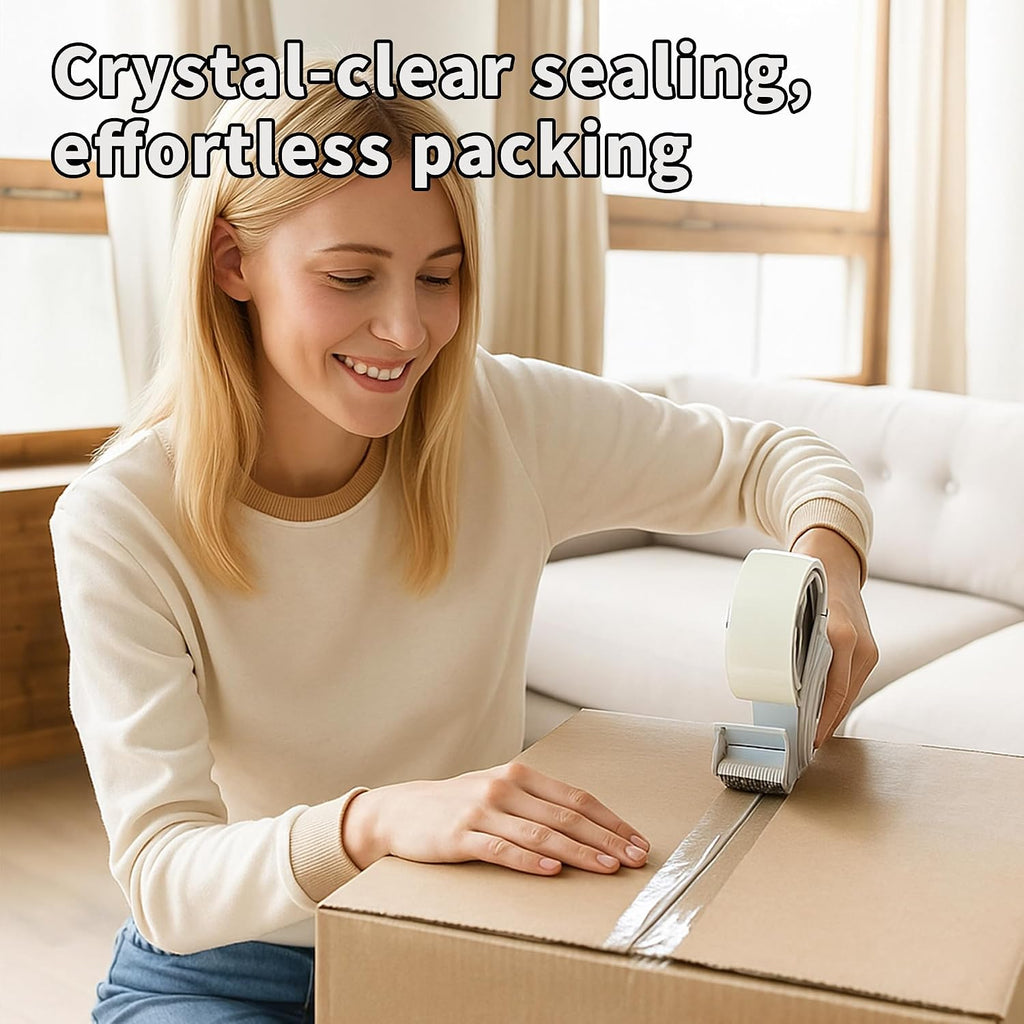 Strong Heavy Duty PackingTape for Shipping, Moving and Taping up Box, Clear Packing Tape,Total 390Y, 1.88 inch x 65