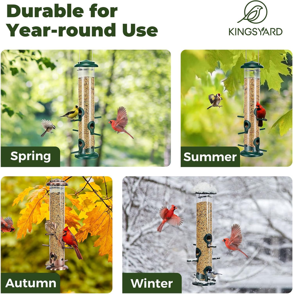 15" Metal Tube Bird Feeders for Outdoors Hanging