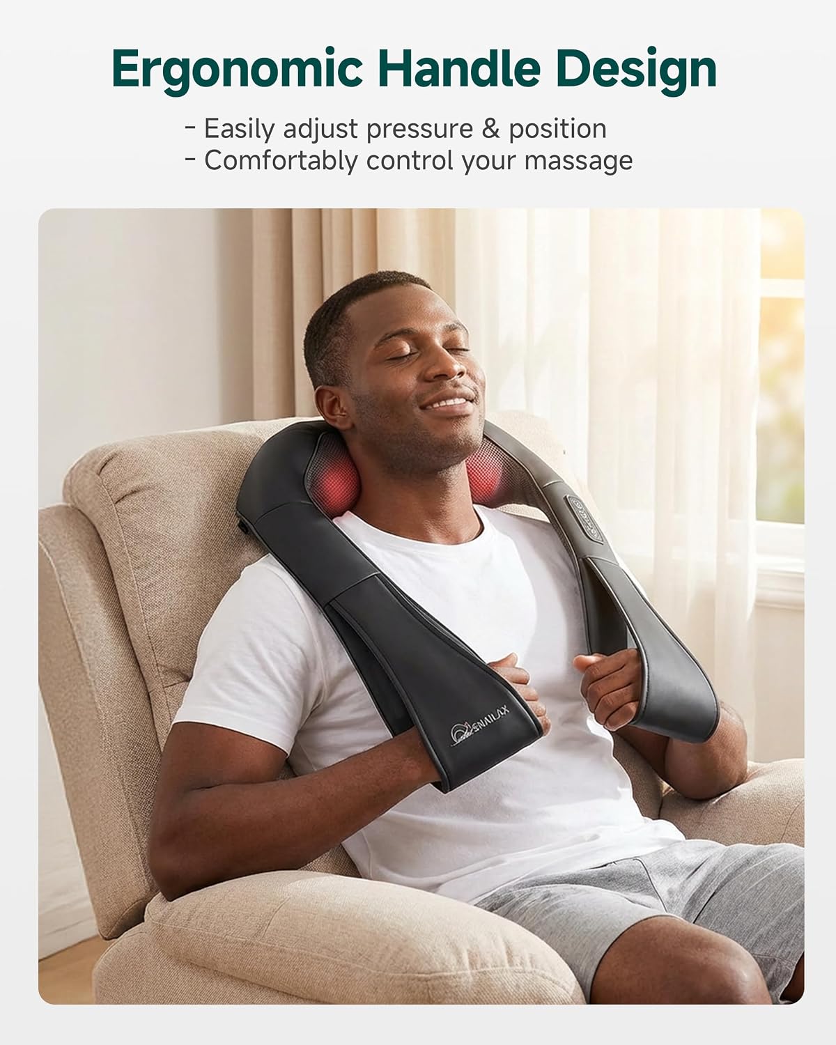 Shiatsu Neck and Shoulder Massager - Back Massager with Heat, Deep Kneading Electric Massage Pillow for Neck, Back