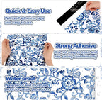 100Pcs Blue White Floral Poly Mailers 10 x 13 Inch Vintage Flower Envelope Mailers Bulk Chinoiserie Self-Sealing